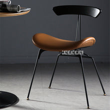 Load image into Gallery viewer, Industrial Style Dining Chair Iron Leg Leisure Ant Chair Vintage Easy Chair Simple Negotiation Chair Leather Casual Chair