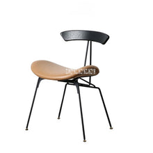 Load image into Gallery viewer, Industrial Style Dining Chair Iron Leg Leisure Ant Chair Vintage Easy Chair Simple Negotiation Chair Leather Casual Chair
