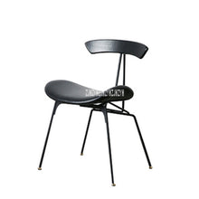 Load image into Gallery viewer, Industrial Style Dining Chair Iron Leg Leisure Ant Chair Vintage Easy Chair Simple Negotiation Chair Leather Casual Chair