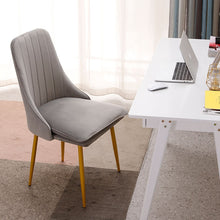 Load image into Gallery viewer, Modern Minimalist Sponge Velvet Restaurant Furniture Chair Restaurant Modern Pu China Iron Chair Wood Kitchen Dining Chair Rest