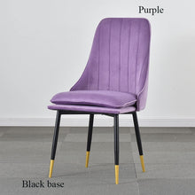Load image into Gallery viewer, Modern Minimalist Sponge Velvet Restaurant Furniture Chair Restaurant Modern Pu China Iron Chair Wood Kitchen Dining Chair Rest