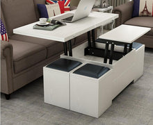 Load image into Gallery viewer, Folding elevating table and table. Scale multi-functional storage tea table with stools