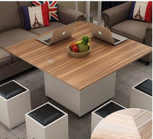 Load image into Gallery viewer, Folding elevating table and table. Scale multi-functional storage tea table with stools