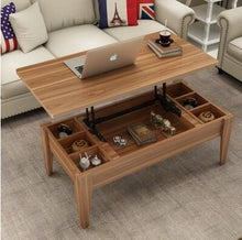 Load image into Gallery viewer, Folding elevating table and table. Scale multi-functional storage tea table with stools
